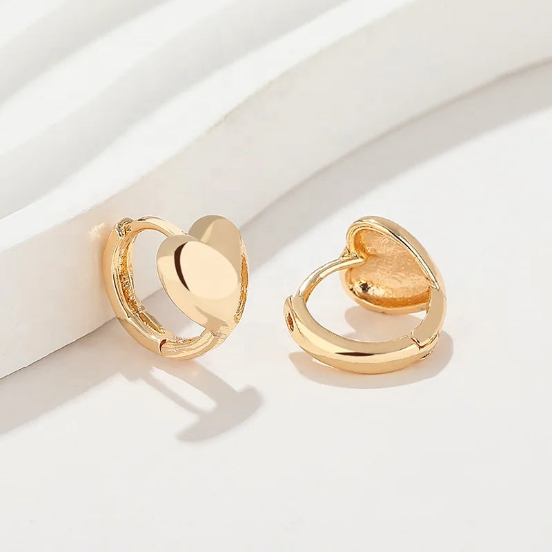 Bijouterie Joyeria Stylish Copper Alloy 18K Gold Plated  Women'S Heart Hoop Earrings Fashion Jewelry for Women Wholesale