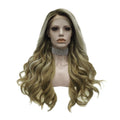 Celebrity Wig New Designed Ombre Natural Color Daily Life Wearing Futura Henlon Fiber Synthetic Lace Front Wigs