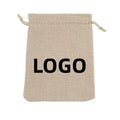 Custom Logo 15x20cm Natural Linen Burlap Jute Drawstring Gift Bags With Handles Gift Packaging Party Favor Candy Bags