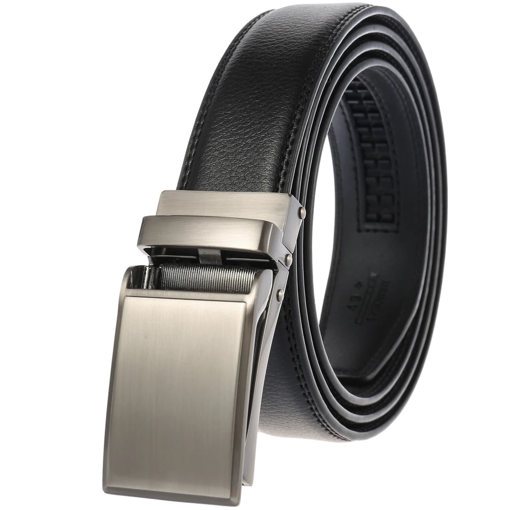 LY33-1766-1 Factory Direct Sale Men Automatic Buckle Genuine Leather Belt