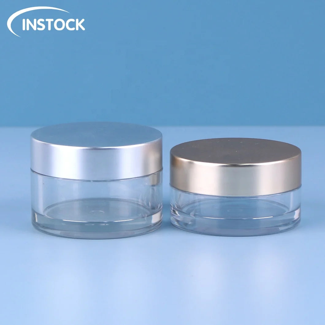 Instock Facemask Cosmetic Container with Electroplated Lids Packaging Bottle 15/30ml Eye Face Body Cream Cosmetic Jar