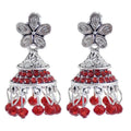 Fashion Jewelry Indian Jhumka Earrings Tibetan Gypsy Jewelry Small Bell Tassel Flower Carved Drop Dangle Earrings for Women