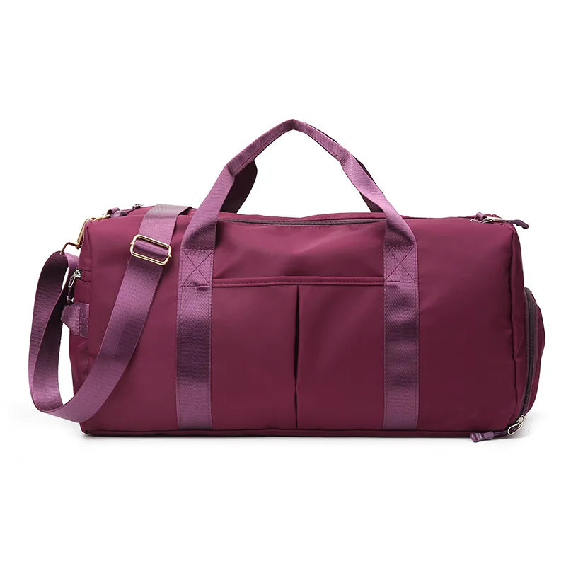 Waterproof Custom Travel Duffel Bag Women Pink Sequin Overnight Tote Nylon Sport Bag
