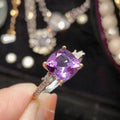 925 Silver Amethyst Wedding Engagement Rings Classic Fashion Allah Rasul Muhammad Design for Couples for Parties
