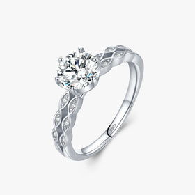Ailmay Fashion 925 Sterling Silver Crowm Six Claw Sparkling Zirconia for Women Romantic Luxury Wedding Jewelry 2021 New Style