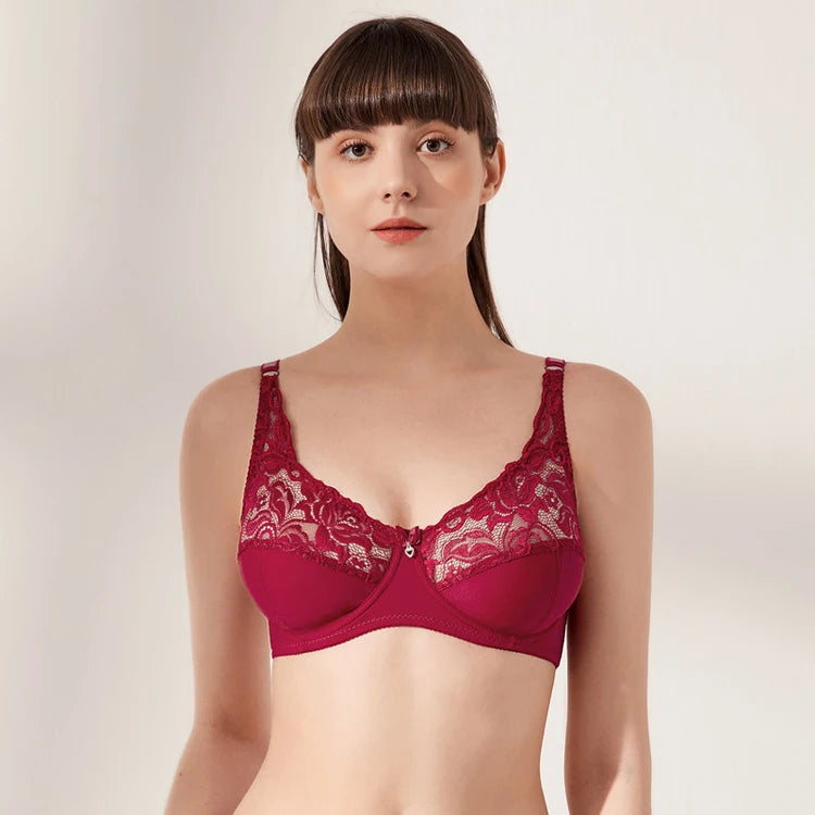 5 Color High Quality Women Underwire Sexy Gather Bra Thong 2 Piece Lace Lingerie Set