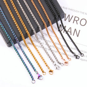Factory Supplier 316 Stainless Steel Box Link Chains for Jewelry Making Necklace Ecofriendly Hypoallergenic Gift for Men Women