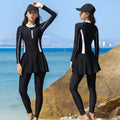 Women Beachwear Swim Dress Muslim Swimwear Long Sleeve Dress Pants Hat 3 Pieces Set Islamic Swim Suit for Women