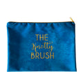 Custom Brand Logo Printed Makeup Travel Pouches 35x25cm Velvet Cosmetics Brush Zipper Bags