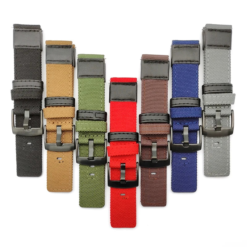 Outdoor Sport Quick Release Soft Fabric Nylon Watch Band for Smartwatch Size 20-22