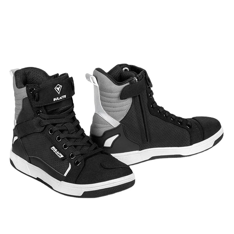 Motorcycle Riding Shoes Summer Breathable High-Top Anti-fall Knight Motorcycle Boots Shoes Four Seasons Casual Boots
