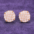 Hip Hop 10MM VVS 6 Rows Bling Moissanite 925 Sterling Silver Iced Out Men's Cluster Stud Earrings Passes Diamond Tester