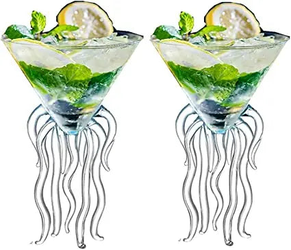 Creative Octopus Martini Glass 120ml Borosilicate Cocktail Drinkware Transparent Bar Goblet for Home Party Cocktail Glasses