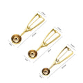 Ice Cream Scoops with Trigger Golden Coating Stainless Steel Cookie Scoops for Baking Set of 3 Pieces