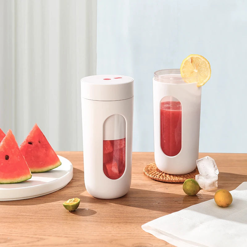 New Minimalist Portable Juicer Cup 300ml Rechargeable Milkshake Fruit Blender with Stainless Steel Blades for Home Car & Travel