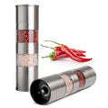 Salt and Pepper Grinder 2 in 1 Stainless Steel and Acrylic Manual Salt and Pepper Mill