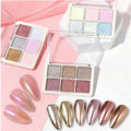 6 Colors Solid Magic Mirror Powder Aurora Powder Mermaid Glitter Chrome UV Gel Polish Metallic Pigments Dust for Nail Decor