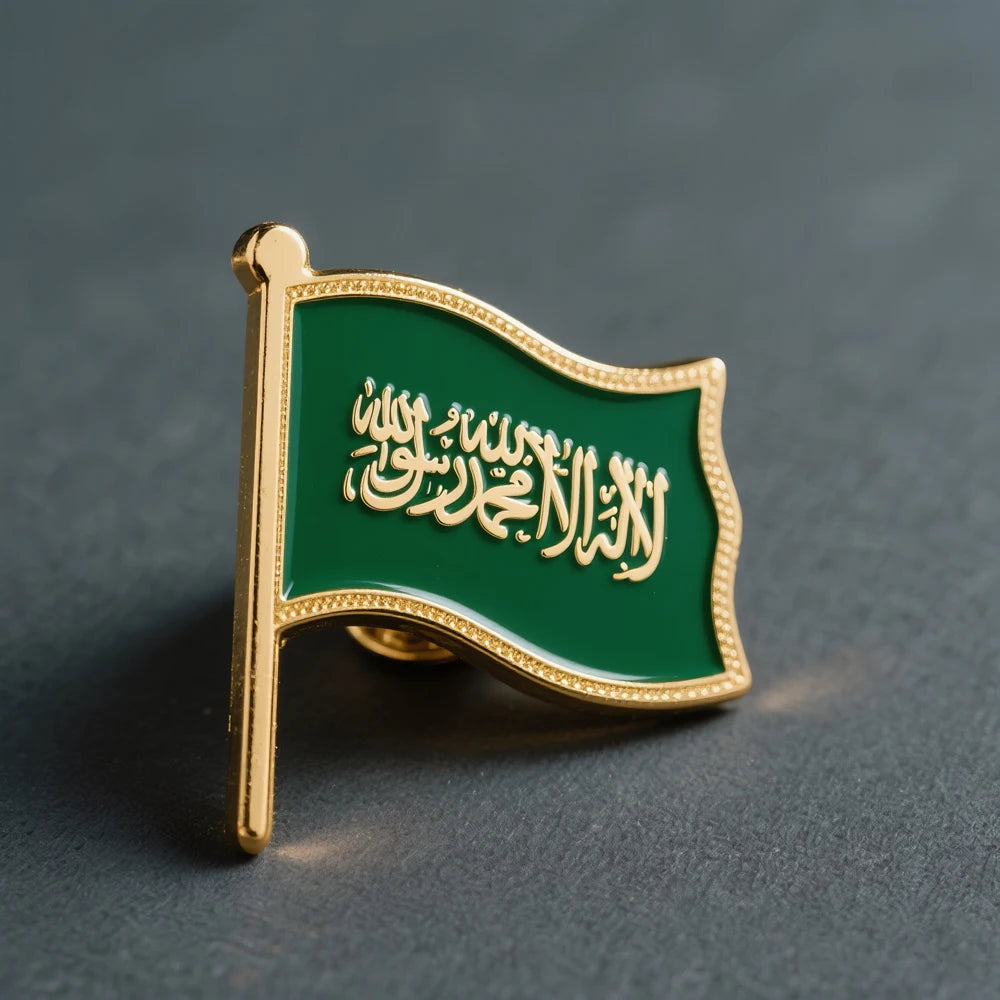 Custom Enamel Pins Metal Hard Enamel Badge Sudan Friendship Ireland UAE Antique Lapel Badge Saudi Pin With Rubber Clutch