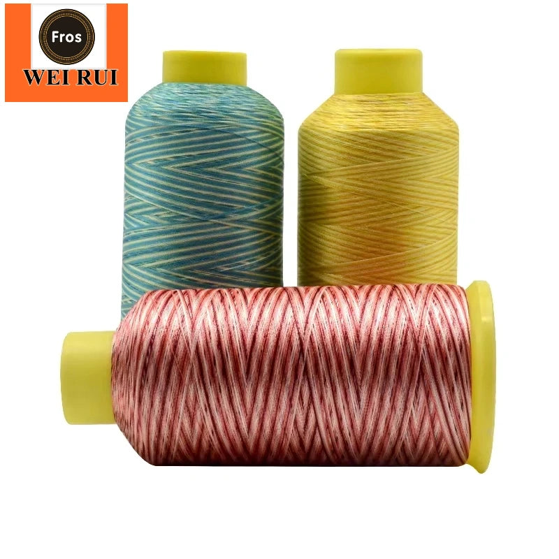 Single Huge Spool 5000M Each Polyester Embroidery Machine Thread 40WT for Commercial and Domestic Machines Variegated Color