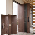 American Luxury Entrance Walnut Wooden Door Design Entry Security Doors for House Pivot Exterior Door With Smart Locks