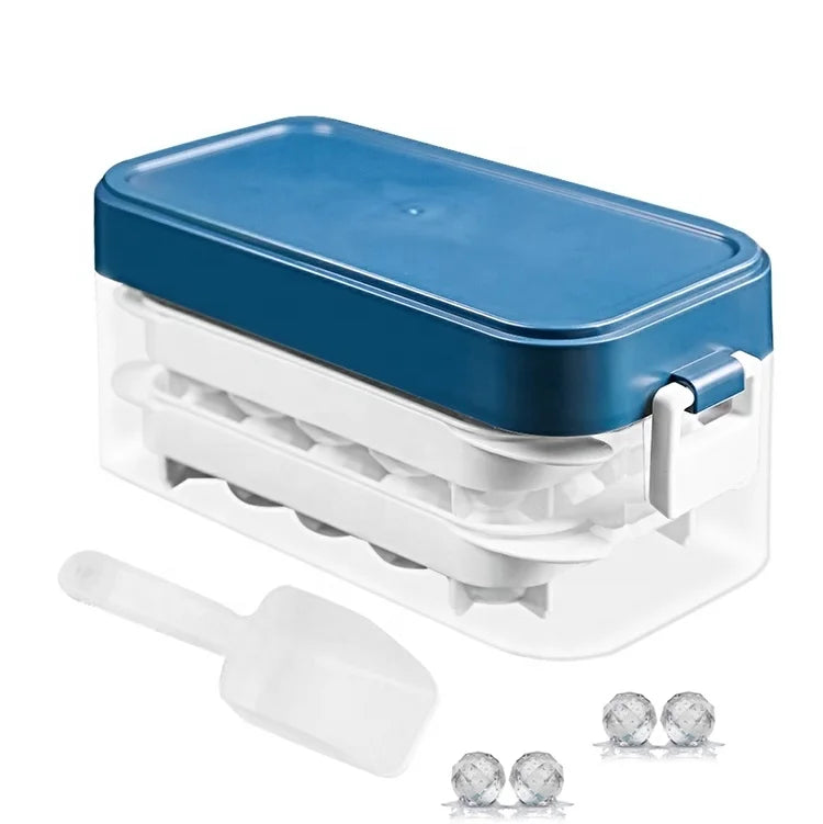 Online Reusable and BPA Free 15 Cavity Silicone Square Jumbo Large Ice Cube Tray Grid Making Cooling Box Set With Storage Box