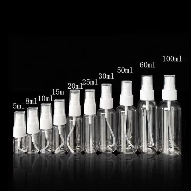30ml 50ml 80ml 100ml 120ml Small Watering Can Transparent Fine Mist Perfume Plastic Spray Bottles
