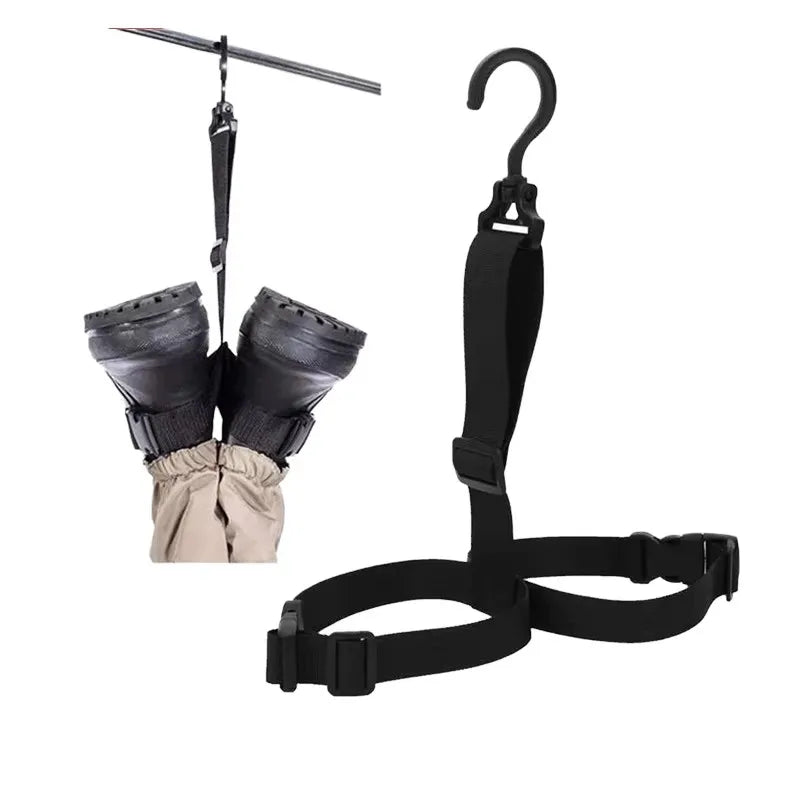 Adjustable Fishing Wader Boots Hanger Strap Wader Boots Hanger for Drying Wader Rack Storage Hanger for Fishing Boots