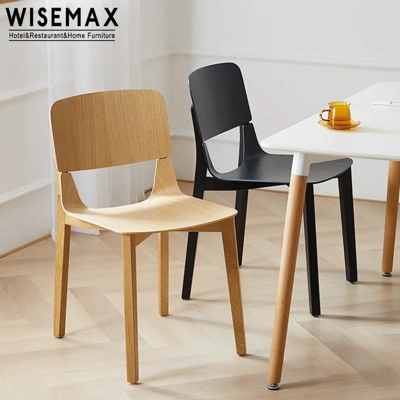 WISEMAX FURNITURE Nordic Wooden Backrest Restaurant Chair Modern Simple Solid Wood Meeting Room Chair Dining Chairs