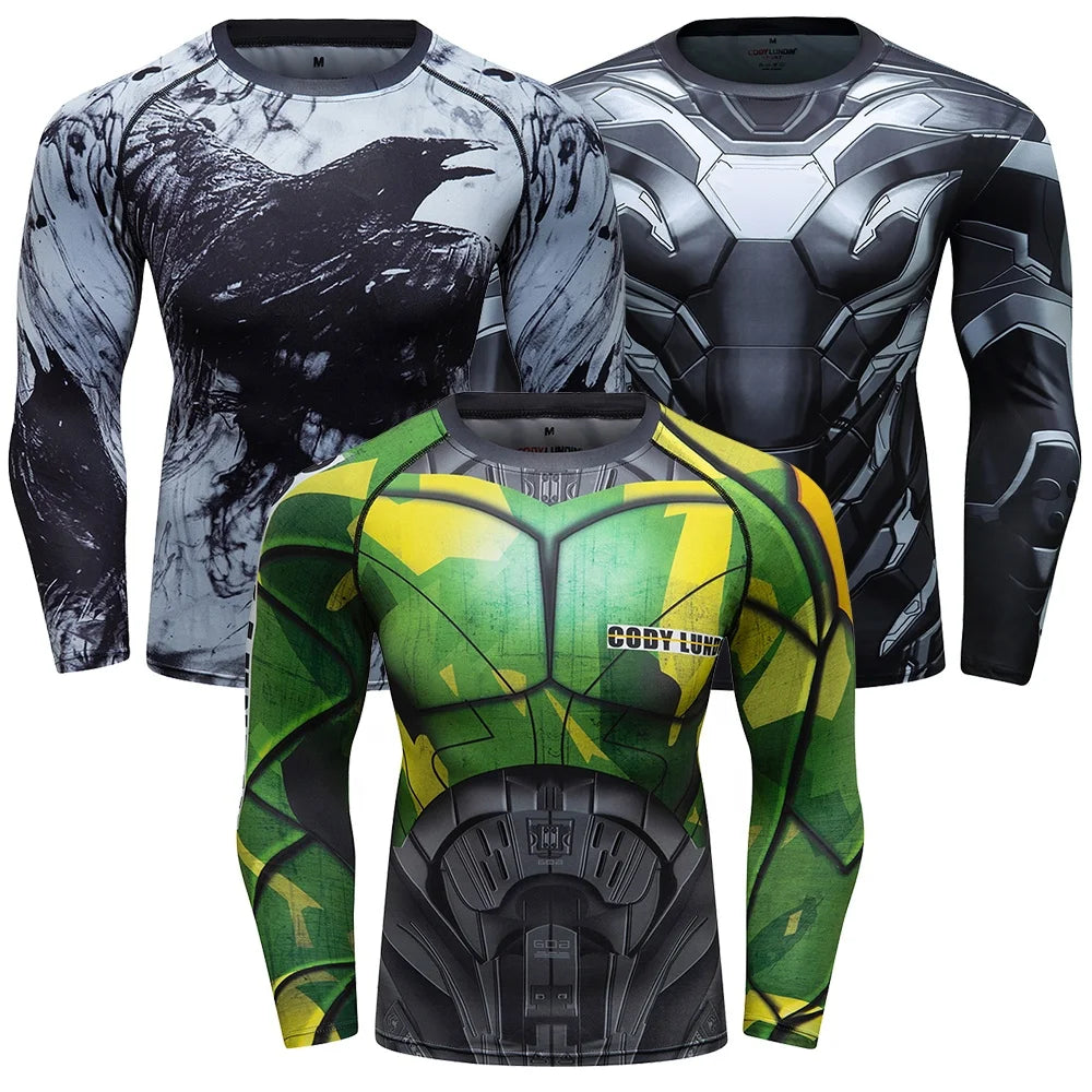 Cody Lundin Men Cool Fighting Wear Jiu Jitsu BJJ Boxing Rashguard Custom Grappling Kicboxing Club Uniforms Compression Gym Tees