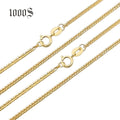 Trendy Hiphop Fashion Style 18K Solid Gold 1.5mm Thicker Chopin Link Chain Necklace for Men and Women Wedding & Gift