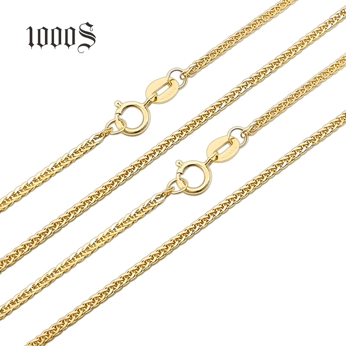 Trendy Hiphop Fashion Style 18K Solid Gold 1.5mm Thicker Chopin Link Chain Necklace for Men and Women Wedding & Gift