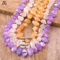 18-Inch Bohemian Crystal Necklace with Healing Quartz Gemstone Handmade Silver Chain Birthday Gift