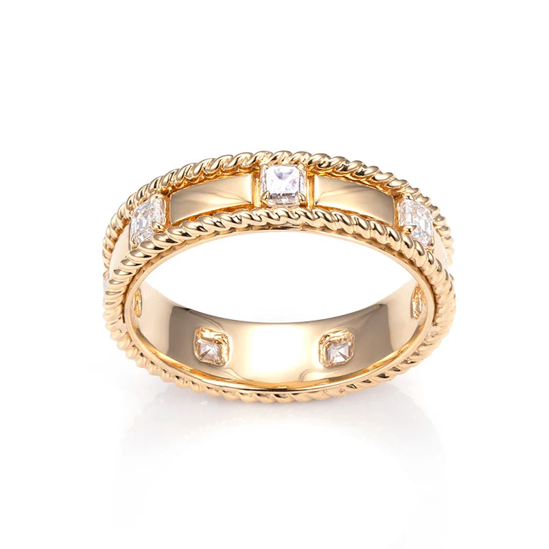 MSR-1380 Custom Jewelry for Wedding 18K Yellow Gold Engagement Rings Cushion Cut Lab Grown Diamond Ring