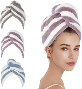 Ultra Absorbent Microfiber Hair Towel Custom Personalized Logo Fast Drying Pink Shower Wrap for Salon Woven Technics