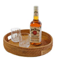 Handmade Vegetable Woven Handcraft Wicker Storage Organizer Rattan Serving Tray for Fruit