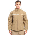 Jacket Tactical Men's Soft Shell Hooded Waterproof Fleece Lined Coat Stand-up Collar Plus Size Outdoor Jacket Waterproof Hooded