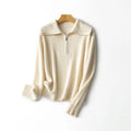 2023 High Quality Custom Women V Neck Knitted 100% Wool Sweater Pullover