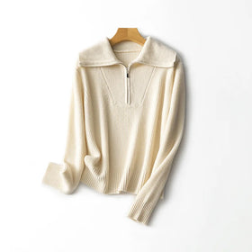 2023 High Quality Custom Women V Neck Knitted 100% Wool Sweater Pullover