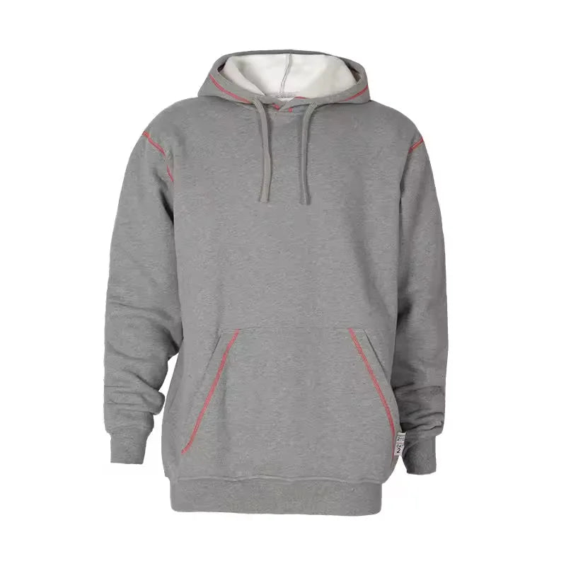 Flame Resistant Solid Fleece Heavy Weight Hoodie Stretch Hooded Pullover Sweatshirt Embroidered Beaded Digital Printing