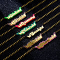 Double Plated Acrylic Nameplate Custom Kids Necklace Customized 3d Bling Pendant Jewelry Personalized Names Necklaces