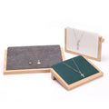 Lilai XL001 Wood Velvet Simple Modern Jewelry Necklace Display Stand with Customizable Logo