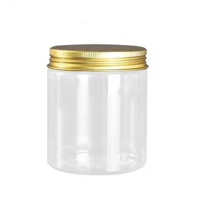 Round PET Cosmetic Plastic Jars Containers 200ml to 600ml with White Lid for Skin Care Serum and Face Masks