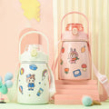 Stainless Steel Vacuum Insulated 12-24hr Thermal BPA Free Eco-Friendly Big Belly Kawaii Leaf-Proof 1000ml Cute Travel Cup Straw