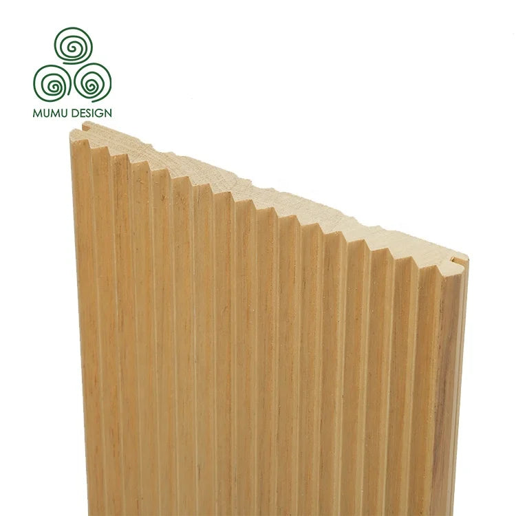 MUMU Nordic Indoor Home Bedroom Art Design Decoration Fluted Wood Wall Panel Board Cladding