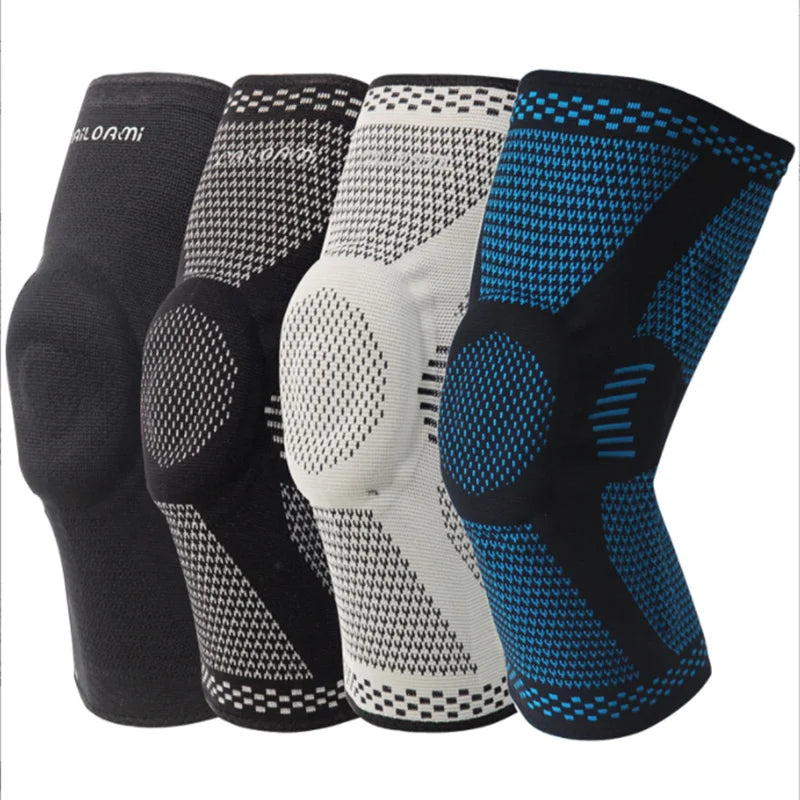 Wholesale Soft Silicone Compression Knee Sleeve Spring Bars Knee Support for Basketball Dance Elbow Knee Pads