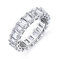 Luster Low Price Silver Moissanite Wedding Band Hot Sale Emerald Cut Moissanite Half Eternity Band