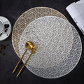 Vintage Woven PVC Placemat Anti-Skid Heat-Insulation Beaded Dining Table Non-Slip Table Mat for Kitchen Home Wedding Christmas