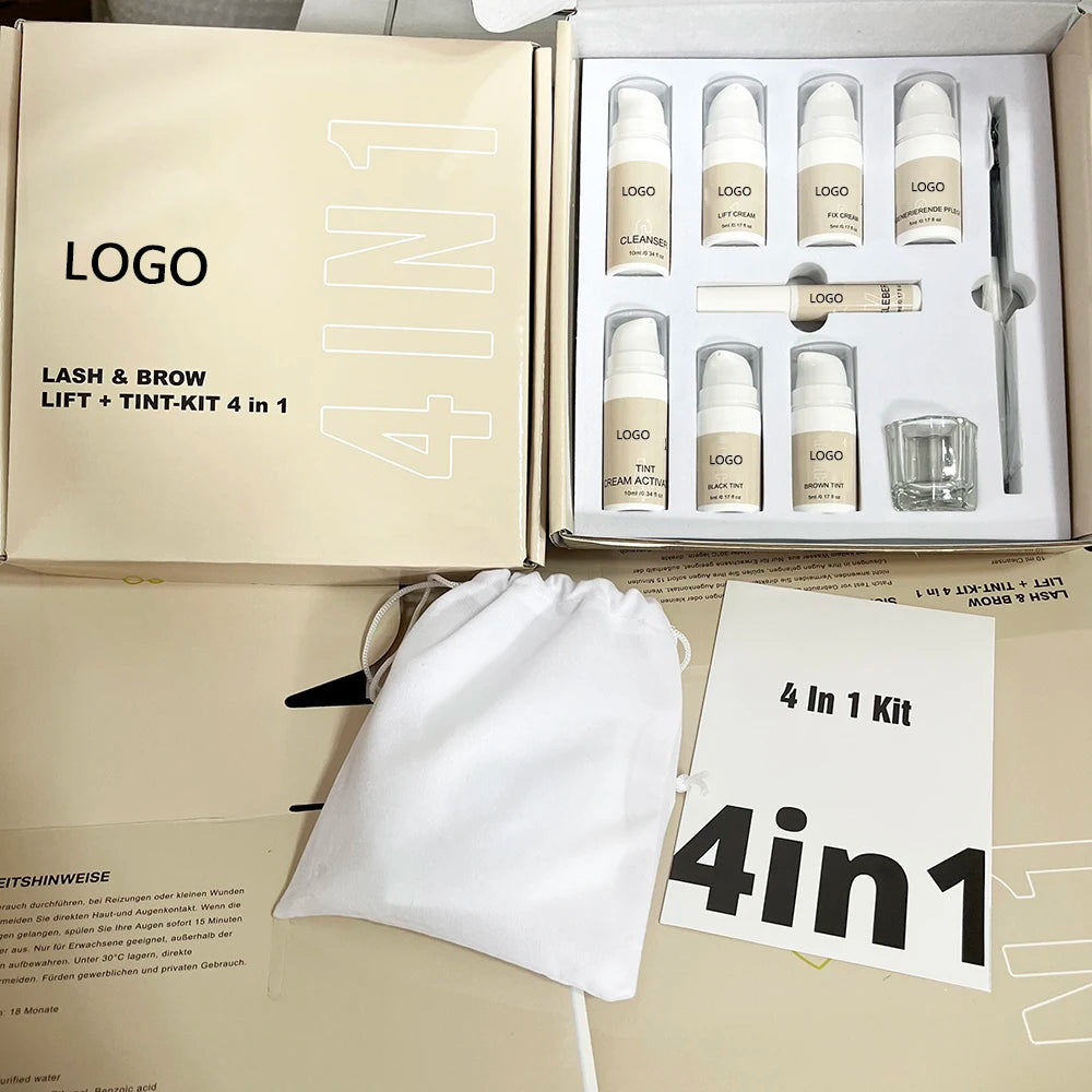 Custom logo Lash Perming Lift Kit 4 in 1 Brow Lamination Kit Lash Brow Lifting Solution Perm and Tint Kit Lash & Brow Lift MegaBDM