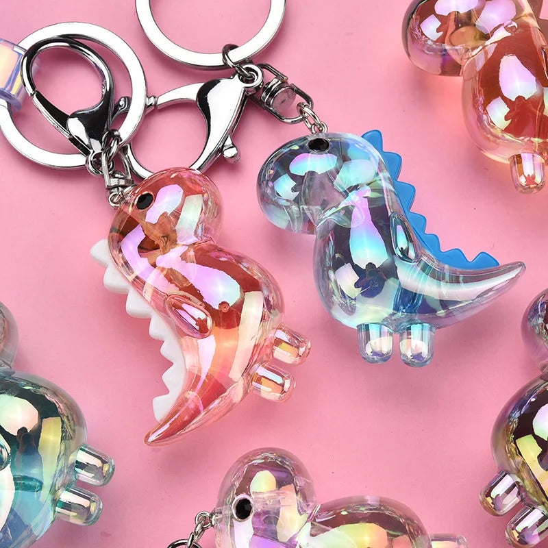 Acrylic Dinosaur Keychains Cute Cartoon Dinosaur Key Chain Key Chain Children Bag Pendant Keyring Gifts Student Lovers Gif
