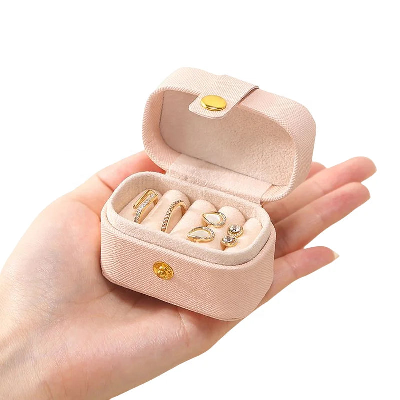 Portable Multi-layer Jewelry Organizer Box Earrings Rings Pu Leather Jewelry Storage Box